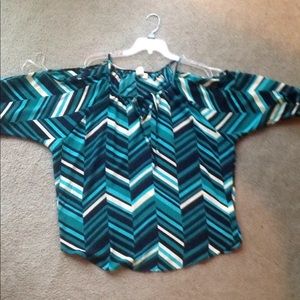 Chevron Cold Shoulder Blouse